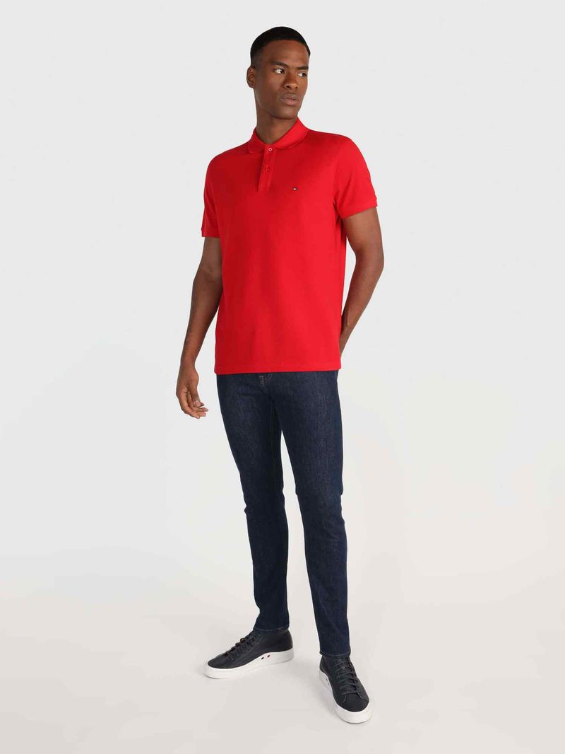 Polo rojo best sale tommy hilfiger