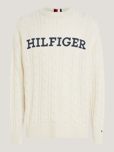 Suéter oversize de punto trenzado de hombre Tommy Hilfiger