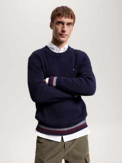 Suéter acanalado global stripe de hombre