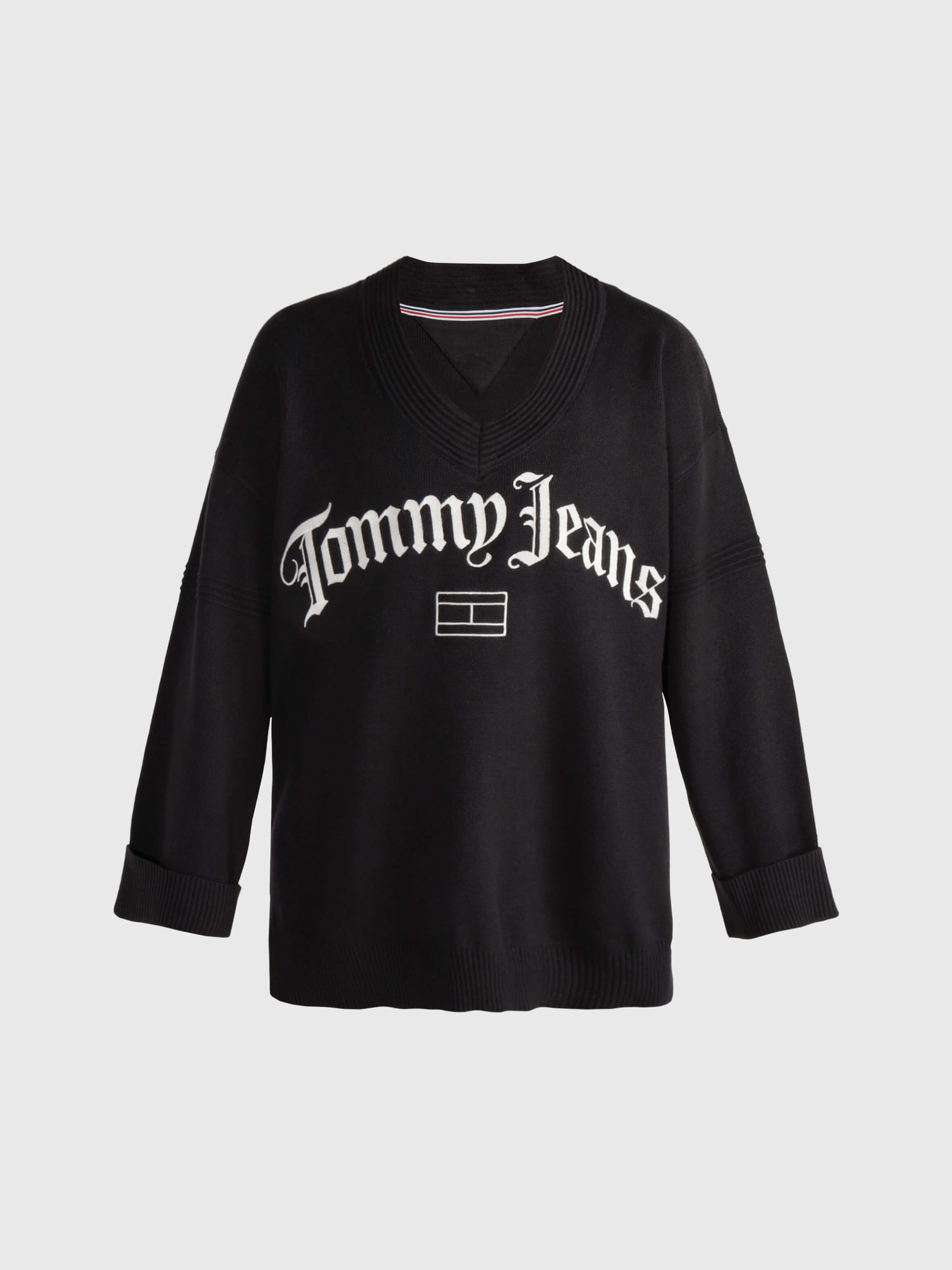 Tommy jeans collegiate logo crew sweatshirt hot sale in white