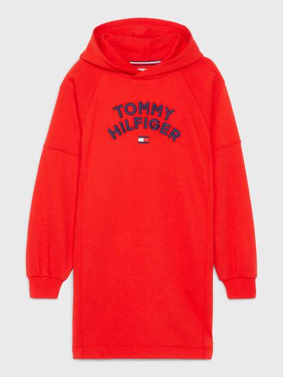 Vestido con capucha oversize con logo de niña Tommy Hilfiger