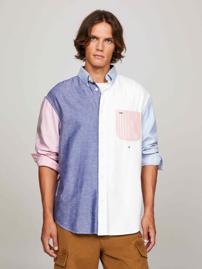 Camisa Oxford Premium con diseño color block de hombre Tommy Hilfiger