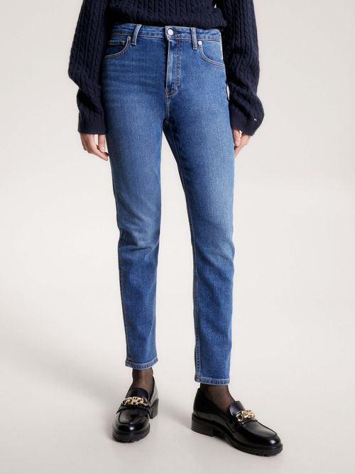 Jeans-ajustados-de-talle-alto-de-mujer