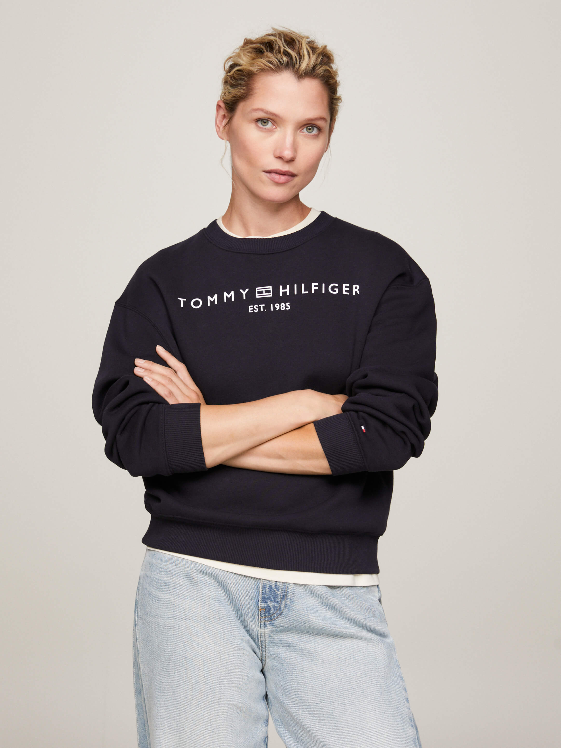 Sudadera blanca tommy online hilfiger mujer