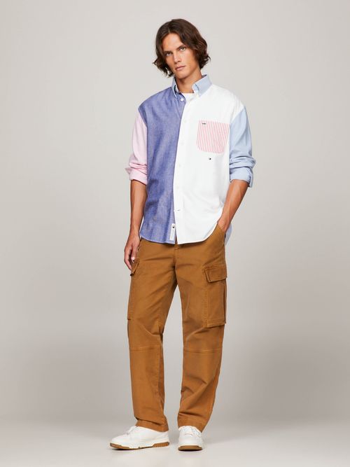 Camisa-Oxford-Premium-con-diseño-color-block-de-hombre