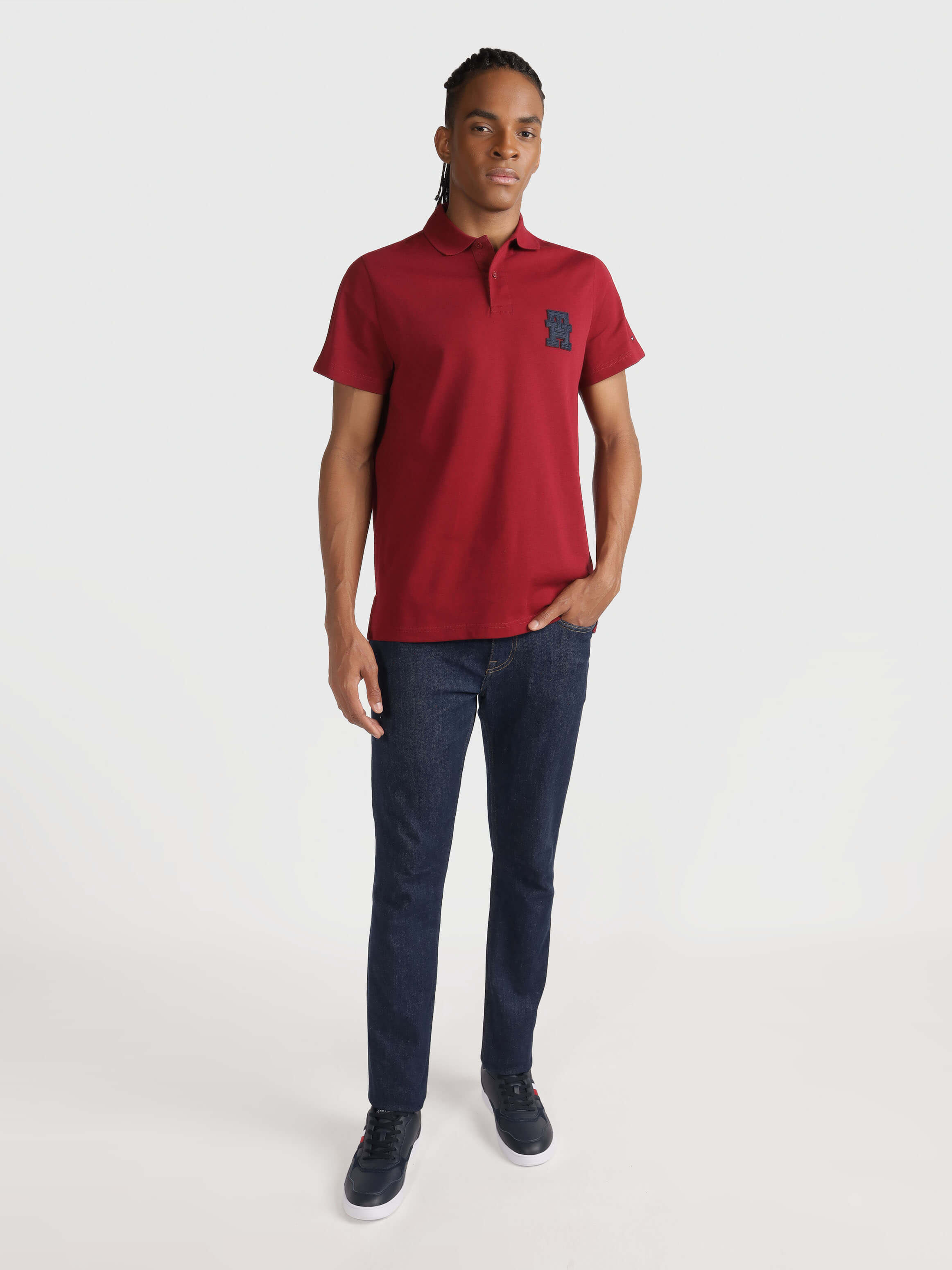 Polo de punto con monograma TH de hombre Polos Tommy MX