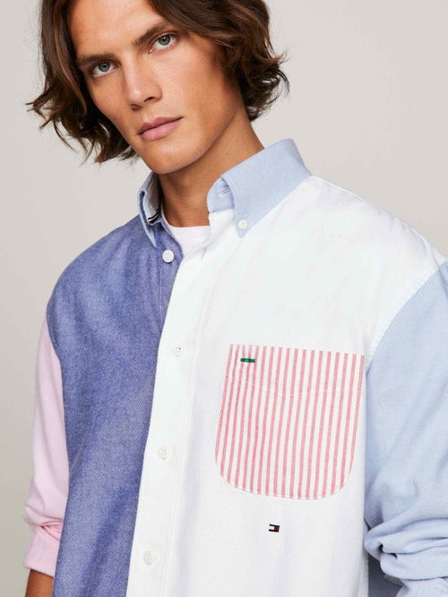 Camisa-Oxford-Premium-con-diseño-color-block-de-hombre