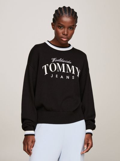 Suéter Varsity holgado de tejido texturizado de mujer Tommy Jeans