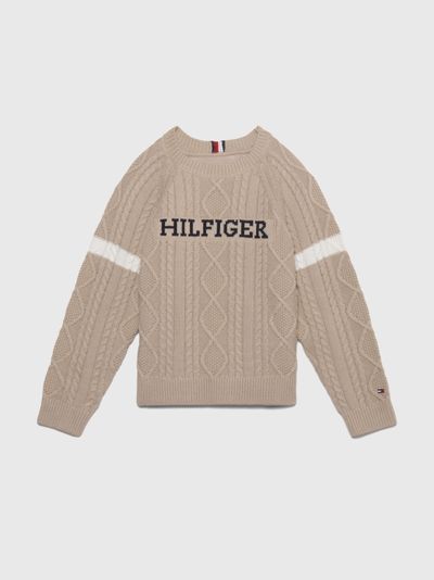 Suéter de archivo con logo monotipo de niño Tommy Hilfiger