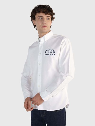 Camisa con logo bordado de hombre