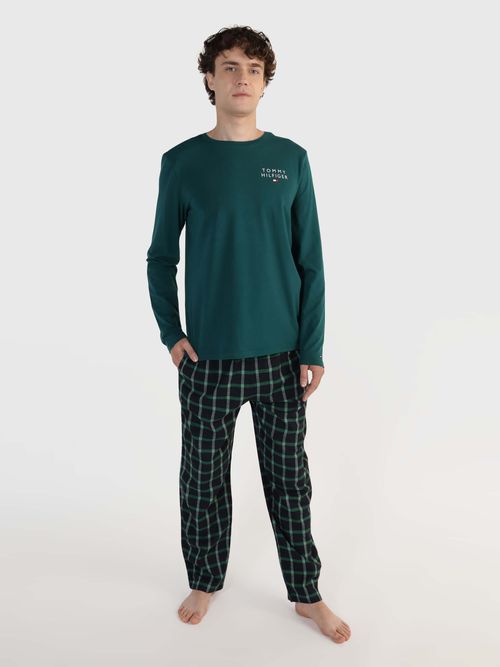 Conjunto-de-pijama-logo-estampado-de-hombre
