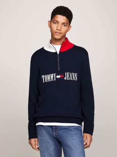 Suéter de cuello alto con media cremallera de hombre Tommy Jeans