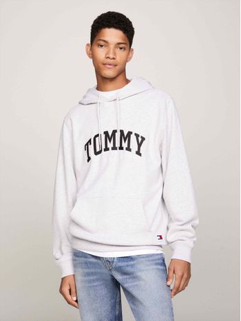 Grey tommy jeans hoodie sales