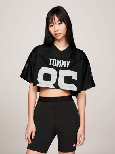 Playera cropped Tommy Remastered de mujer