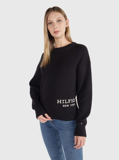 Suéter con logo del monotipo Hilfiger de mujer