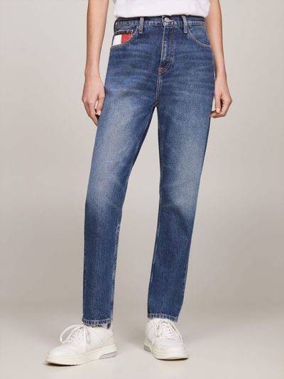 Jeans Izzie ajustados de talle alto tobilleros de mujer