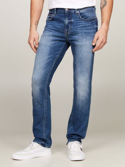 Jeans Denton entallados con pierna recta y efecto desteñido de hombre
