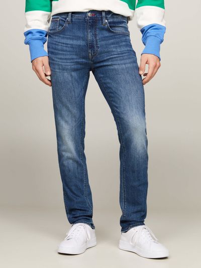 Jeans Denton ajustados de corte recto desteñidos de hombre Tommy Hilfiger