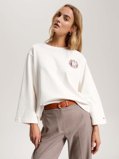 Suéter de manga ancha con monograma TH de mujer