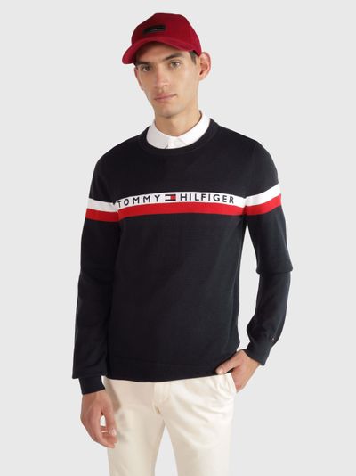Suéter con franjas contrastantes de hombre Tommy Hilfiger