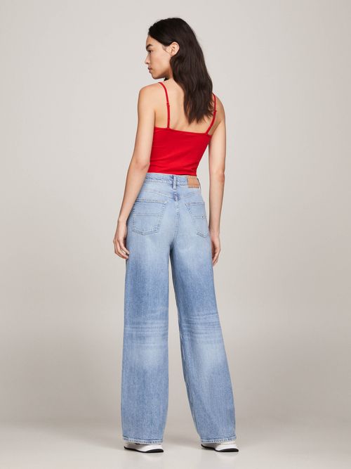 Jeans-Claire-de-talle-alto-con-pierna-ancha-de-mujer
