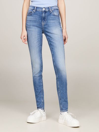 Jeans Nora skinny de talle medio desteñidos de mujer