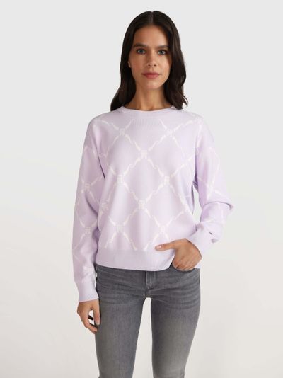 Suéter con monograma bordado de mujer Tommy Hilfiger