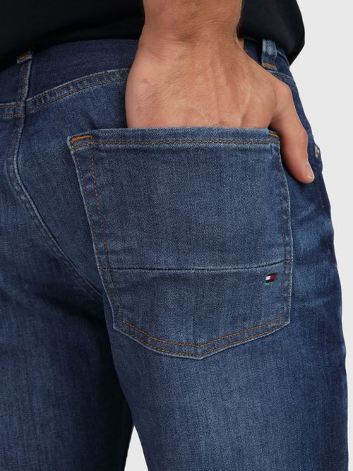 Jeans-denton-stretch-straight-fit-con-franjas-deslavadas-de-hombre-MW0MW34697-1BP