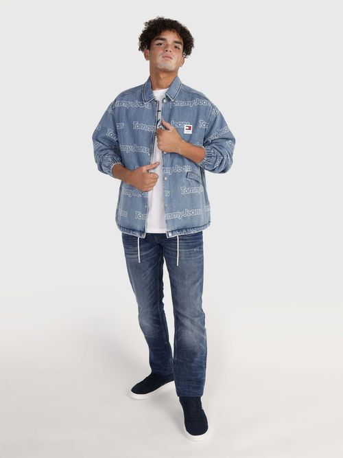 Chamarra-tommy-Jeans-con-logo-deslavado-de-hombre