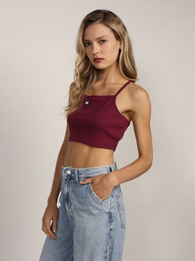 Top estilo bralette con parche de Tommy de mujer Tommy Jeans
