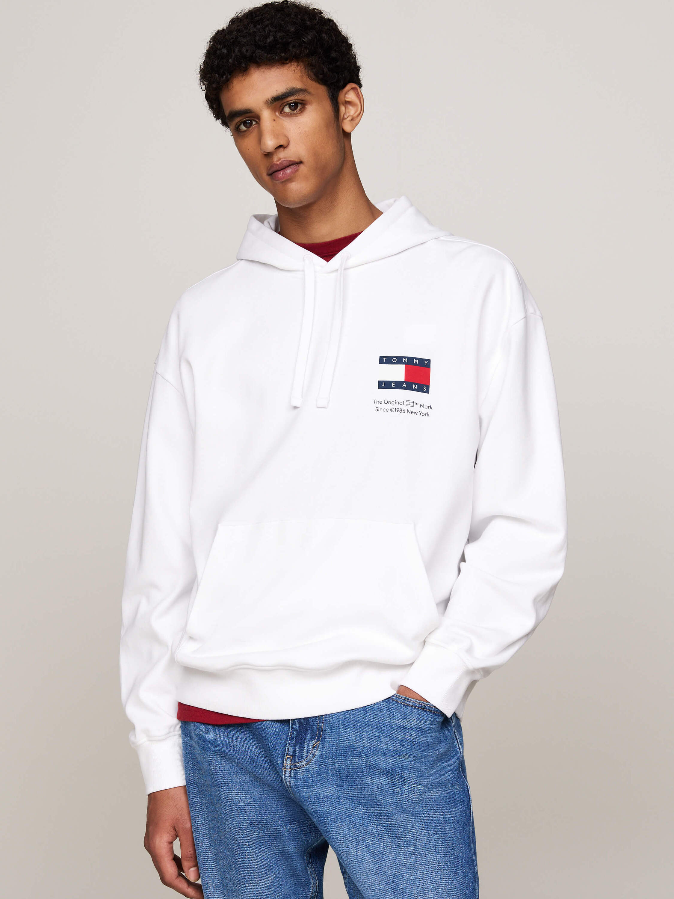 Clothing Tommy Hilfiger Sudadera Blanca Hombre Tommy Jeans Hoodie