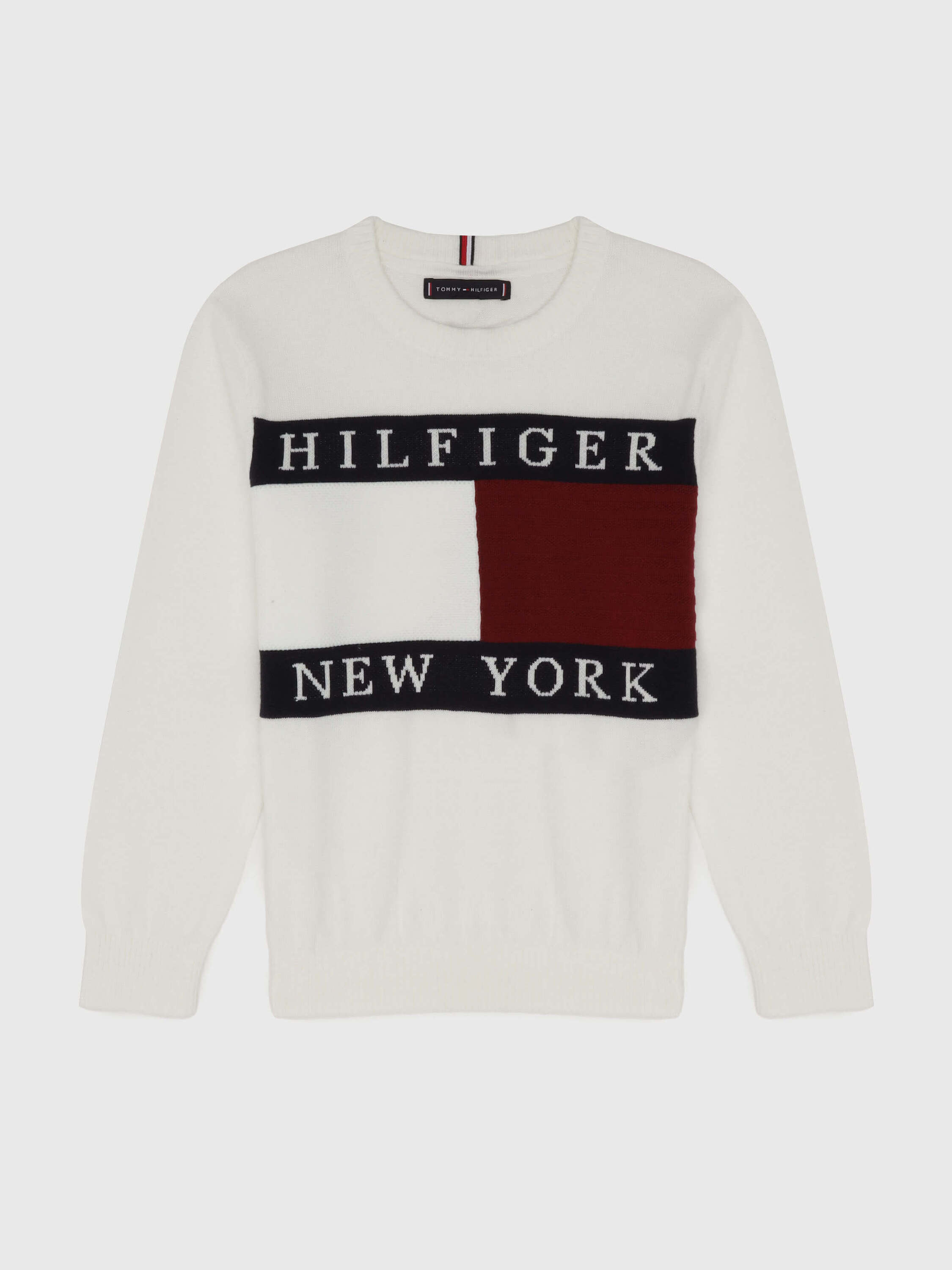 Sueter de Corte Regular con Bandera Distintiva Nino Tommy Hilfiger Talla XS