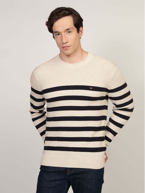 Sueter de punto texturizado conrayas de Hombre Tommy Hilfiger Talla XL