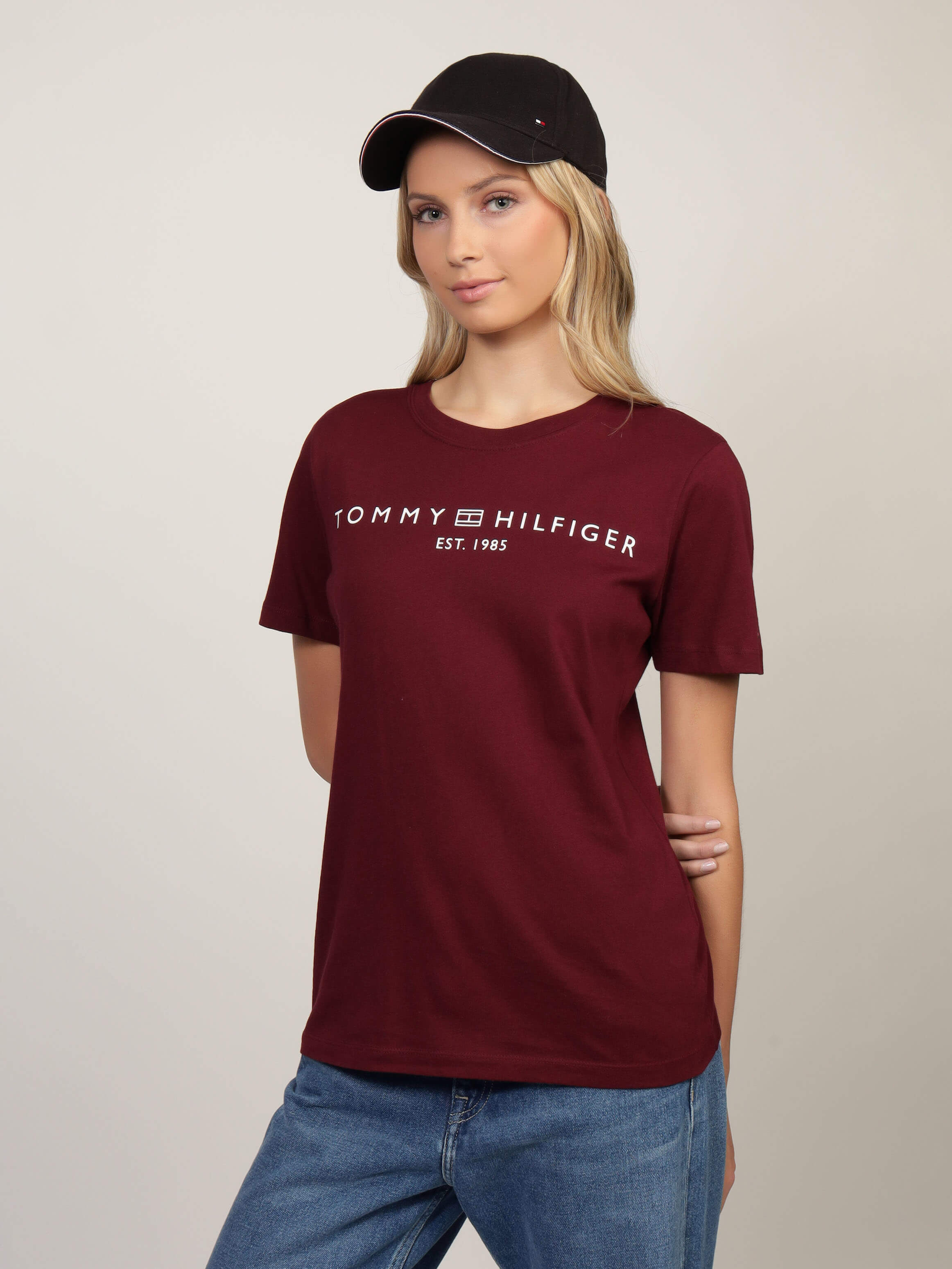 Camiseta Tommy Hilfiger Mujer Roja Tommy Jeans Camisas Tommy De