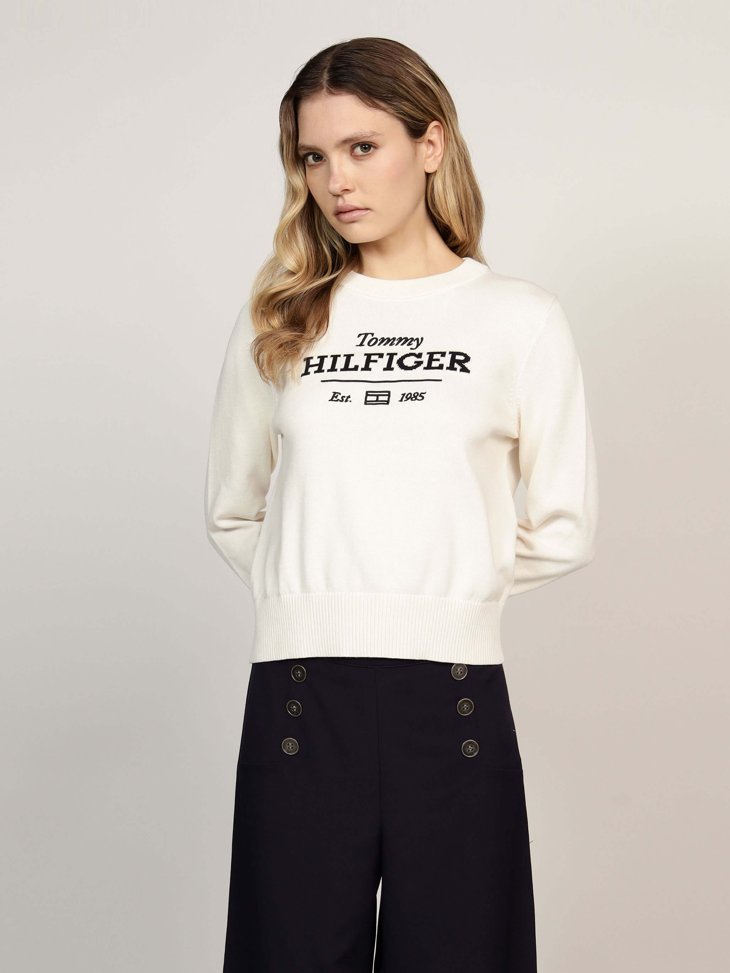 Cuello Redondo Sueter Tommy De Mujer Tommy Hilfiger Suéter De