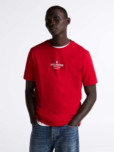 Playera de cuello redondo con logo de hombre Tommy Hilfiger