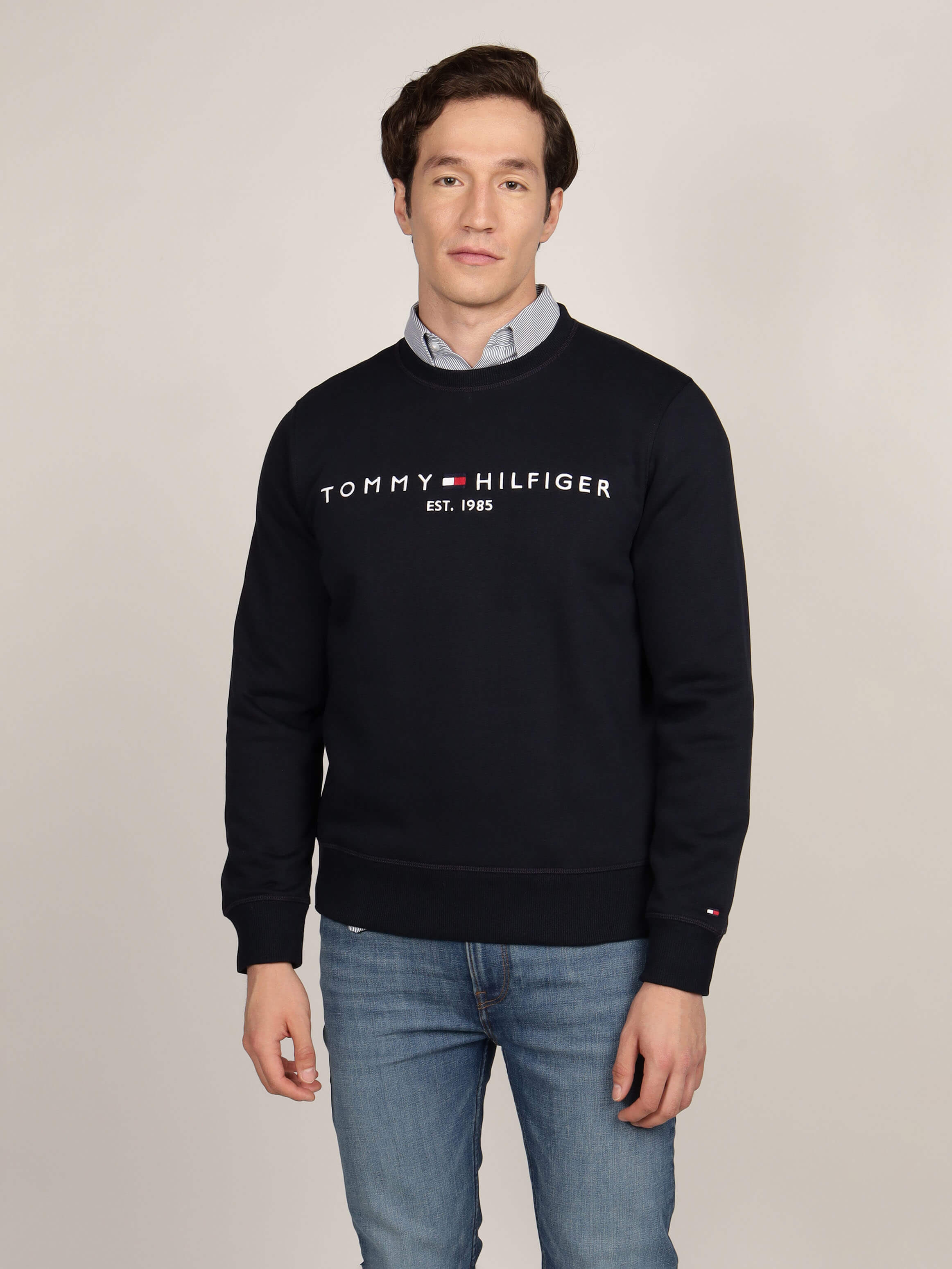 Sudaderas Deportivas Sudadera Tommy Negra Hombre Sudadera Con