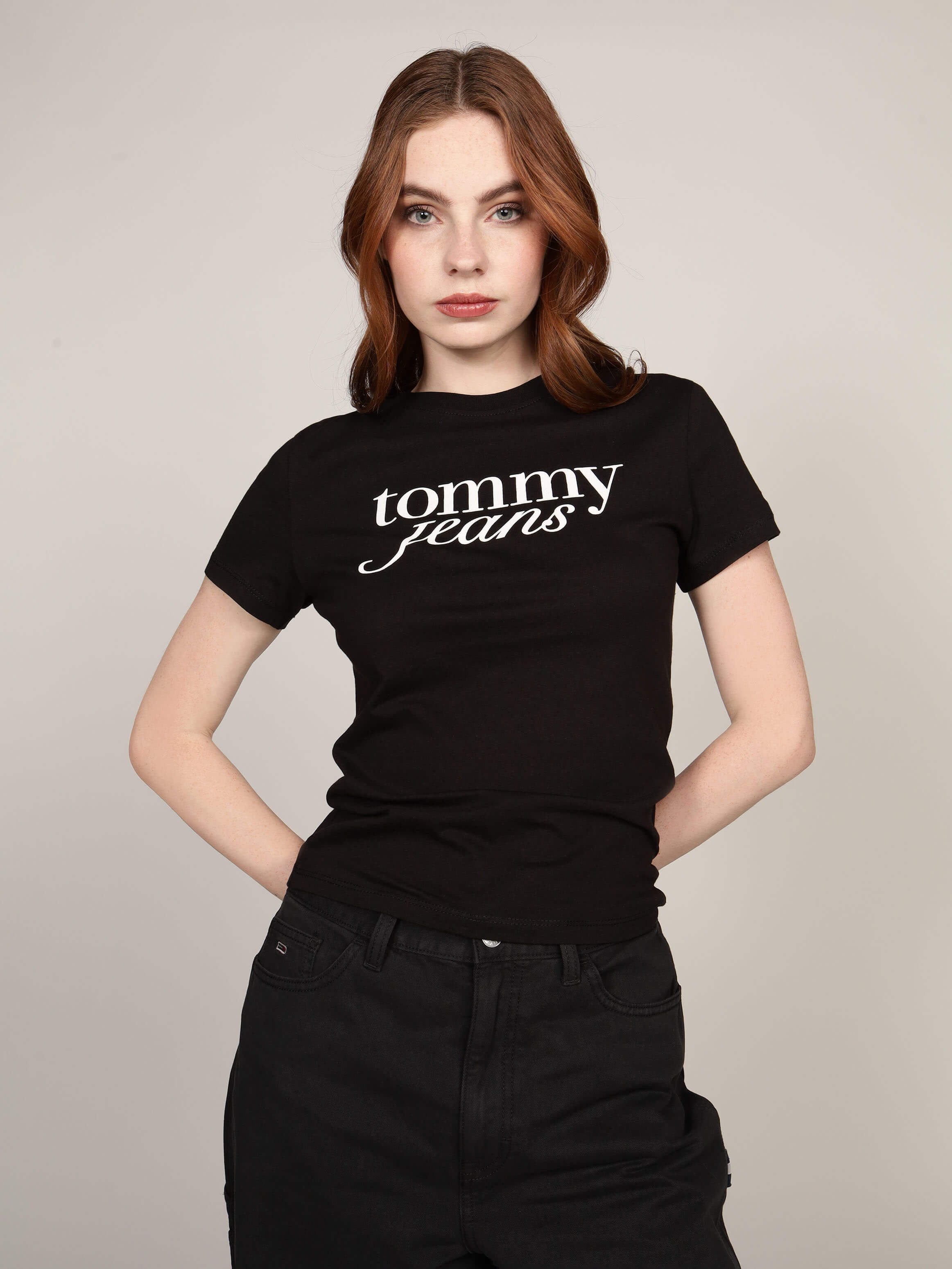 Jeans Playera Negra Mujer Frente Y Espalda Playera Calvin Klein