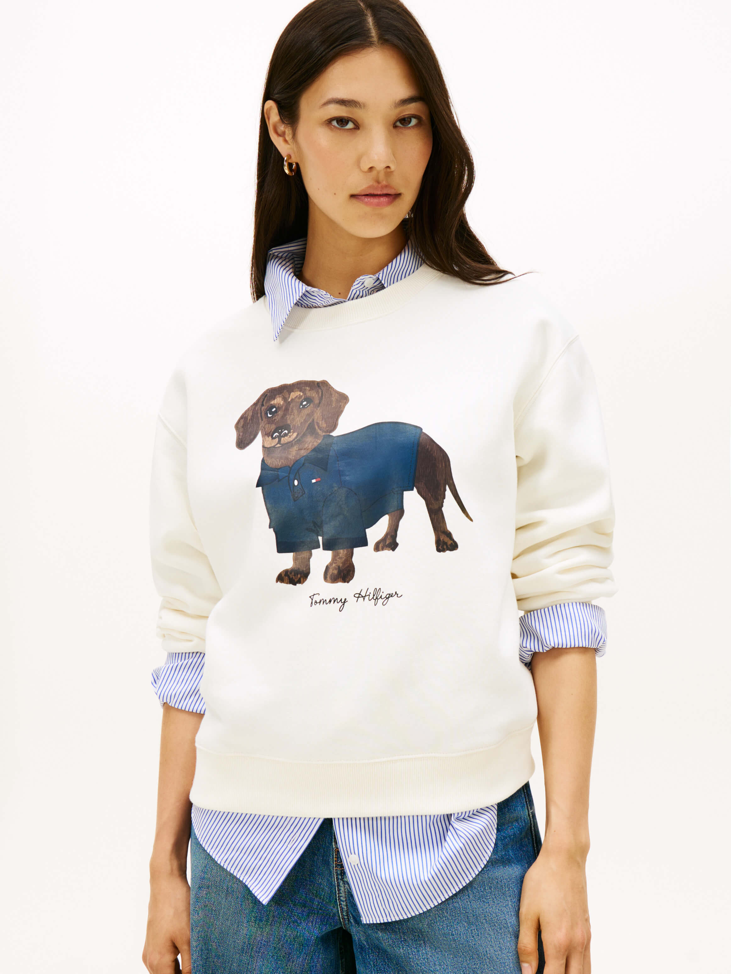 Sudadera con estampado gráfico de perro de mujer Tommy Hilfiger